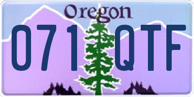OR license plate 071QTF