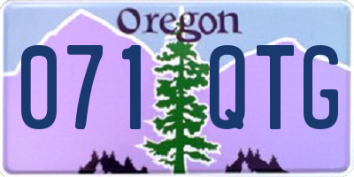 OR license plate 071QTG