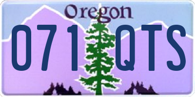 OR license plate 071QTS