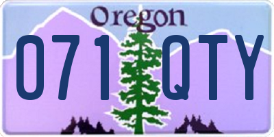 OR license plate 071QTY