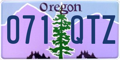 OR license plate 071QTZ