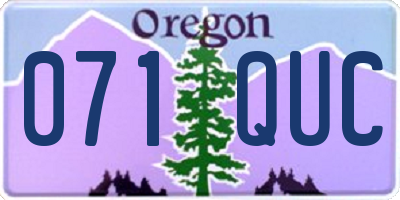 OR license plate 071QUC