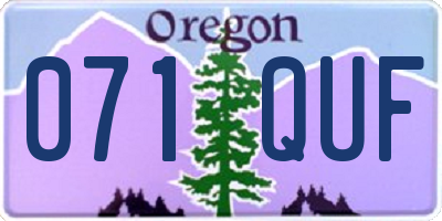 OR license plate 071QUF