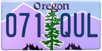 OR license plate 071QUL