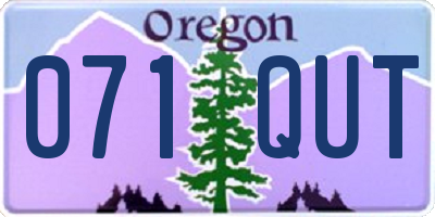 OR license plate 071QUT