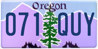 OR license plate 071QUY