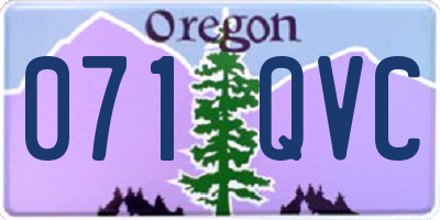 OR license plate 071QVC