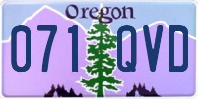OR license plate 071QVD
