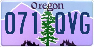 OR license plate 071QVG