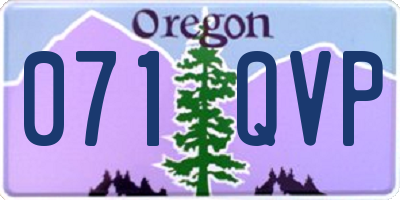 OR license plate 071QVP