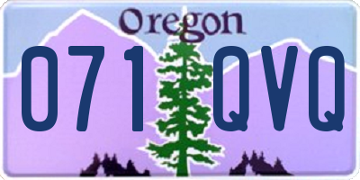 OR license plate 071QVQ