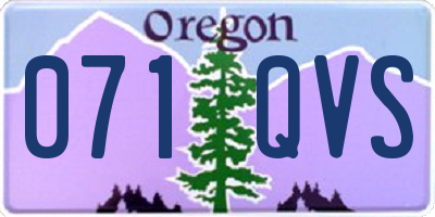 OR license plate 071QVS