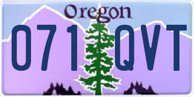 OR license plate 071QVT