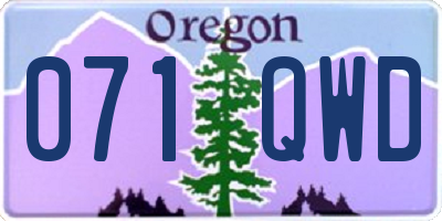OR license plate 071QWD