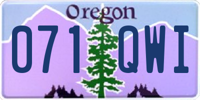 OR license plate 071QWI