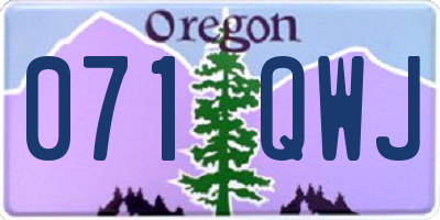 OR license plate 071QWJ