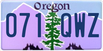 OR license plate 071QWZ