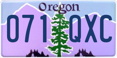 OR license plate 071QXC