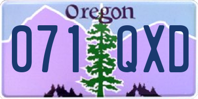 OR license plate 071QXD