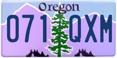 OR license plate 071QXM