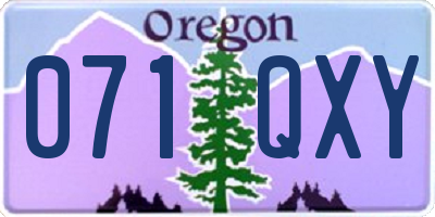 OR license plate 071QXY
