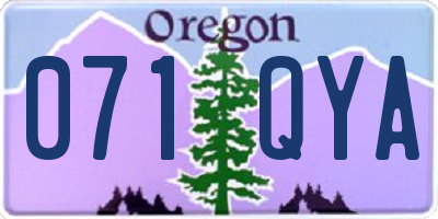 OR license plate 071QYA