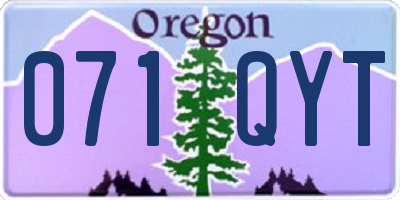 OR license plate 071QYT