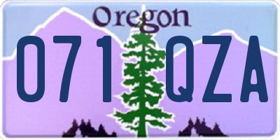 OR license plate 071QZA
