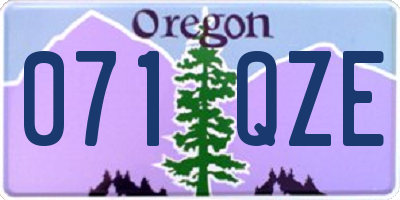 OR license plate 071QZE