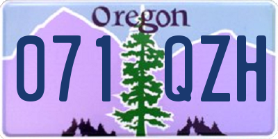 OR license plate 071QZH