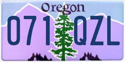 OR license plate 071QZL