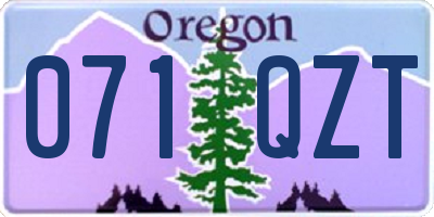 OR license plate 071QZT