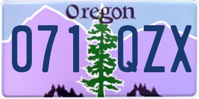 OR license plate 071QZX