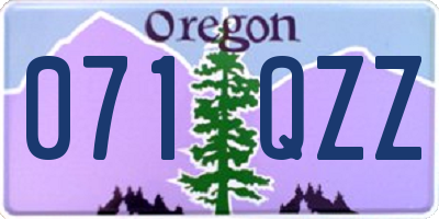 OR license plate 071QZZ