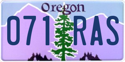 OR license plate 071RAS