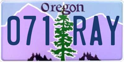 OR license plate 071RAY