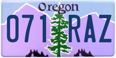 OR license plate 071RAZ