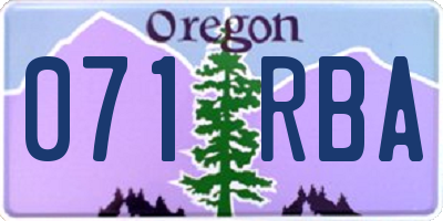 OR license plate 071RBA