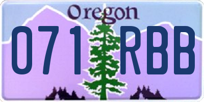 OR license plate 071RBB