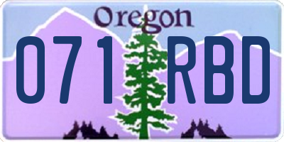 OR license plate 071RBD