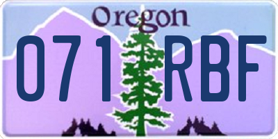 OR license plate 071RBF