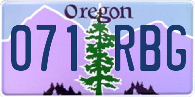 OR license plate 071RBG