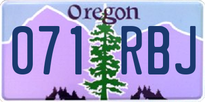 OR license plate 071RBJ