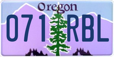 OR license plate 071RBL