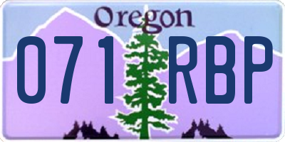 OR license plate 071RBP