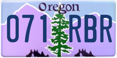 OR license plate 071RBR