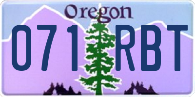 OR license plate 071RBT