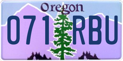 OR license plate 071RBU