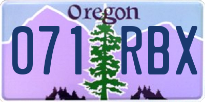 OR license plate 071RBX