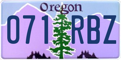 OR license plate 071RBZ